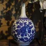染付牡丹鳥紋鶴首花入 20160730risogama01
